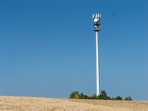 Modern Communication Technology: Rural Cell Tower in Landscape