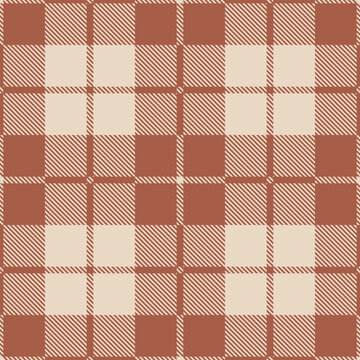 Terracotta and Rust Orange Tartan Plaid Seamless Pattern Vector Texture for Fall Apparel and Home Decor