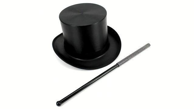 Magician top hat and wand equipment for magic shows with magician performance illusionist accessory entertainment theatrical celebration