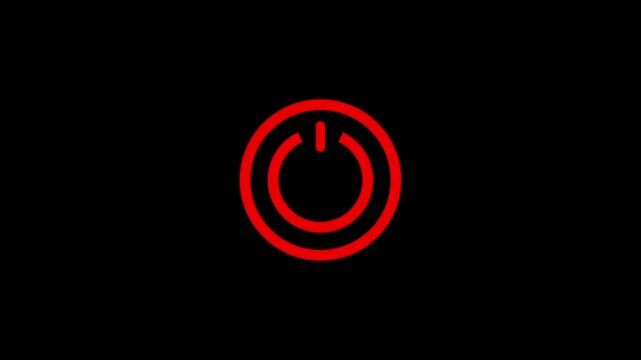 Power Button Icon with On Off Switch for Modern Digital Interface Animation video.
