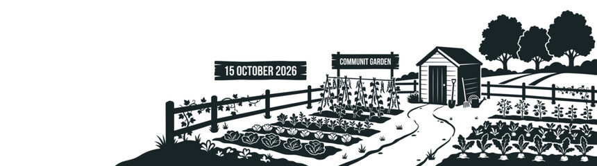 Obraz premium Landscape of Community Garden for International Day of Rural Women on 15 October 2026 Celebration
