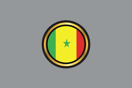 Senegal new circle design flag gray background.eps