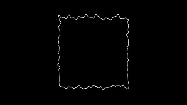 Abstract white jagged border animation loop