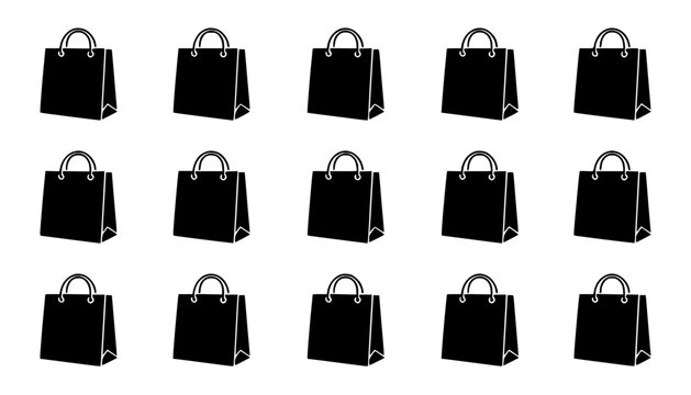 Shopping Bag Icon Set Collection &ndash; Retail, E-commerce, Store, Gift Bag and Shopping Symbols Isolated Vector