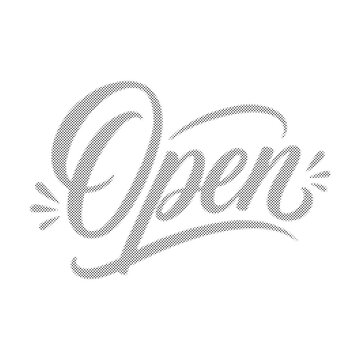 Handwritten open typography with weathered distress texture effect typography handwritten