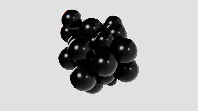 3d sphere bubbles popping in and out, on a grey background