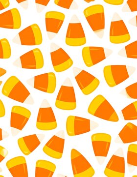 Seamless Pattern of Candy Corn Candies