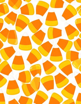 Seamless Pattern of Festive Candy Corn Candies