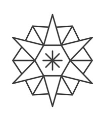 Obraz premium Star Christmas Emblem Geometric Line Art
