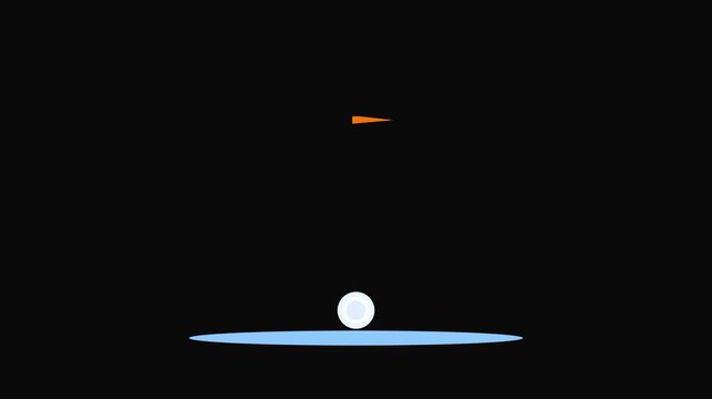 Minimalist snowman animation jumping loop, abstract winter holiday motion on 4k black background