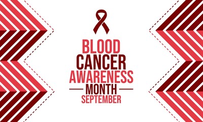 Fototapeta premium BLOOD CANCER AWARENESS MONTH on September concept background layout. Vector illustration template for greeting card, banner, or poster.