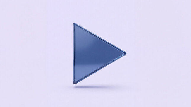  3D render  play button with glowing blue light 