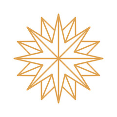 Obraz premium Star Christmas Emblem Geometric Line Art