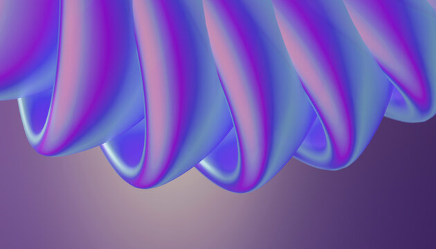 Colorful abstract geometric shapes with glowing purple gradients
