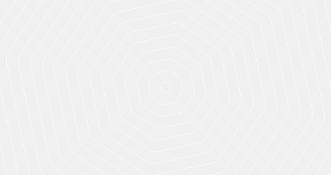 seamless  Clean and minimalist white background with thin,  animated lines forming concentric octagons that gently pulsate, creating a subtle, hypnotic, and looping motion graphic 