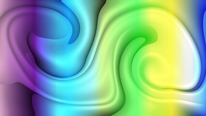 Fototapeta premium Abstract swirling rainbow liquid background with glossy highlights and vibrant psychedelic flow.