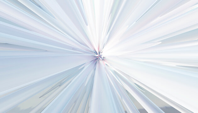Geometric white radial burst abstract background render