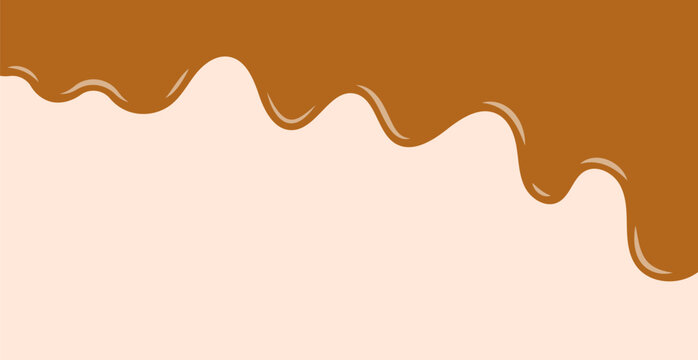 Abstract Sweet Caramel Dripping Icing Dessert Background. Vector Illustration