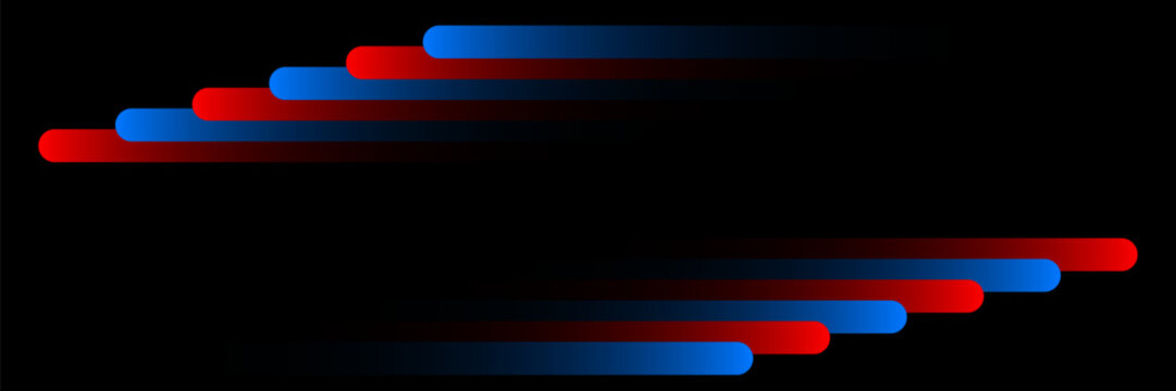 Abstract Futuristic Tech Background with Red and Blue Lines. Vector Illustration