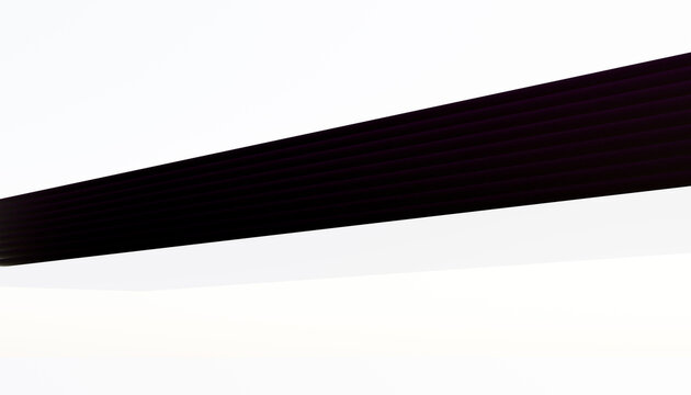 Black fabric strip on white background with copy space