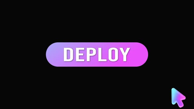 Deploy Button Click Animation on Black Background | UI Click, DevOps, SaaS Interface