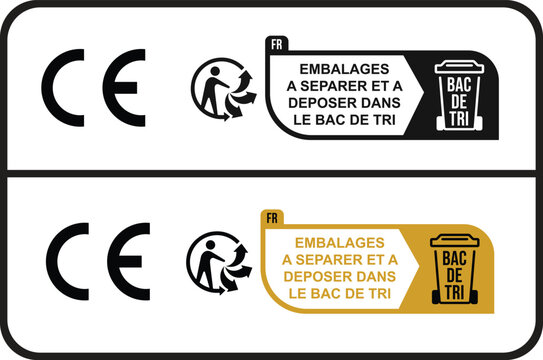 Certification Packaging Triman France Industry Recycling Symbol Sign Ico