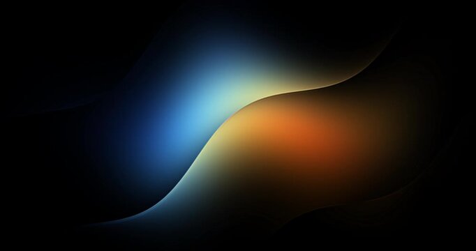 Abstract Blue And Orange Gradient Wave On Dark Background &mdash; Futuristic Glowing Flowing Light Design