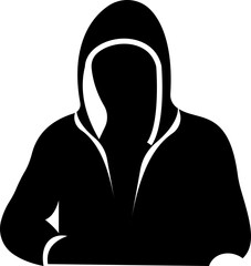 Hoodies Icon represents casual fashion, comfort wear, and modern style in a clean, minimal, and professional design. This black symbol captures the essence of winter clothing, and trendy urban wear. © Muhammad