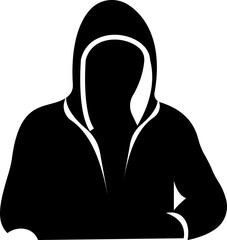 Hoodies Icon represents casual fashion, comfort wear, and modern style in a clean, minimal, and professional design. This black symbol captures the essence of winter clothing, and trendy urban wear. © Muhammad