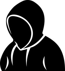 Hoodies Icon represents casual fashion, comfort wear, and modern style in a clean, minimal, and professional design. This black symbol captures the essence of winter clothing, and trendy urban wear. © Muhammad