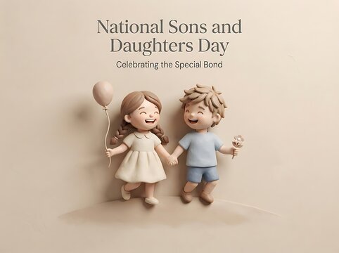 Happy children celebrating national sons and daughters day