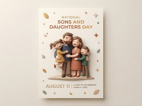 Happy family celebrating national sons and daughters day