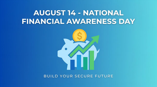 National Financial Awareness Day Savings Growth Vector Banner