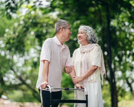 Senior couple finds joy together outdoors showing loving bond an