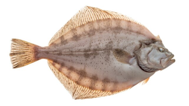 Raw flatfish flounder isolated on white background