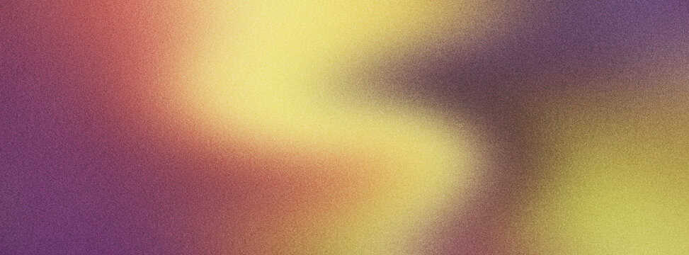 Colorful grainy gradient background with purple yellow and pink tones mixed with soft lighting for vibrant and artistic digital design wallpaper.