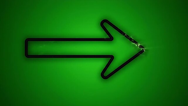 Dark Outline Arrow with Subtle Glowing Edge Spark at Tip Motion Element