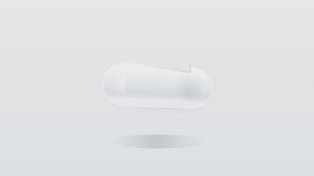 Futuristic glass capsule floating in motion graphics loop. Transparent pod levitating with seamless 3D animation effects.