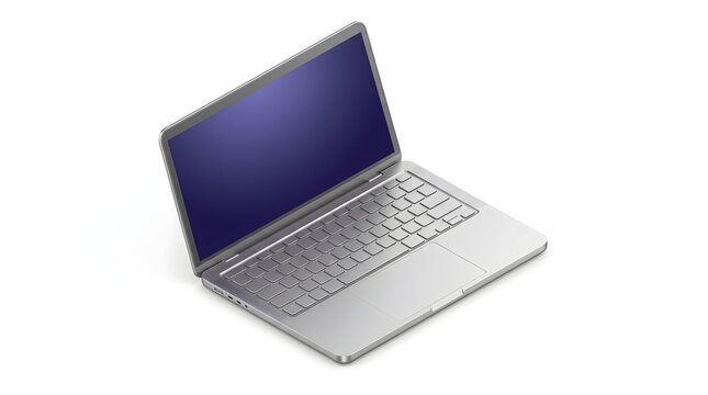 Modern laptop computer with blank screen isolated on white background computer notebook technology portable business isolated