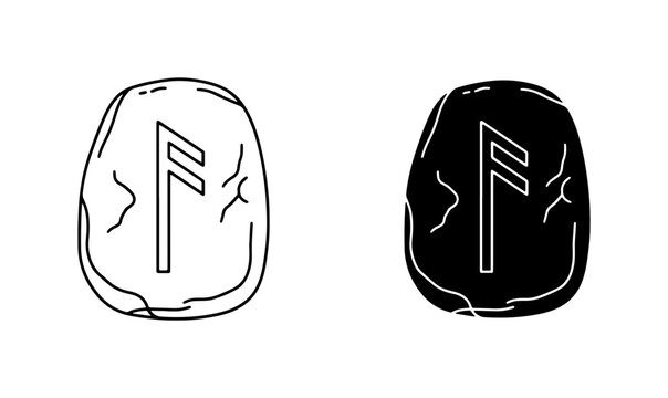 Rune Stone Vector Icons, Ancient Alphabet Symbols, Norse Mythology Glyphs, Occult Symbols