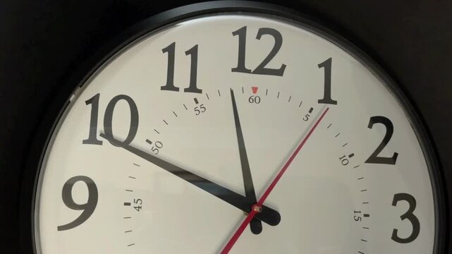 Timelapse of a clock leading up to 2 minutes to midnight concept for dooms day scenario. High quality 4k footage