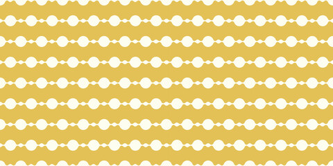 Cheerful seamless pattern with flowing yellow waves and circular shapes brings joyful retro style for fabric, wallpaper, wrapping paper, stationery, packaging, textile, surface design decor © SpainArts