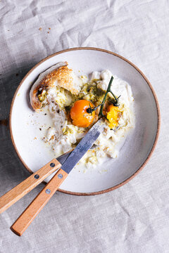 Burrata caprese with baked tomato pesto and toast