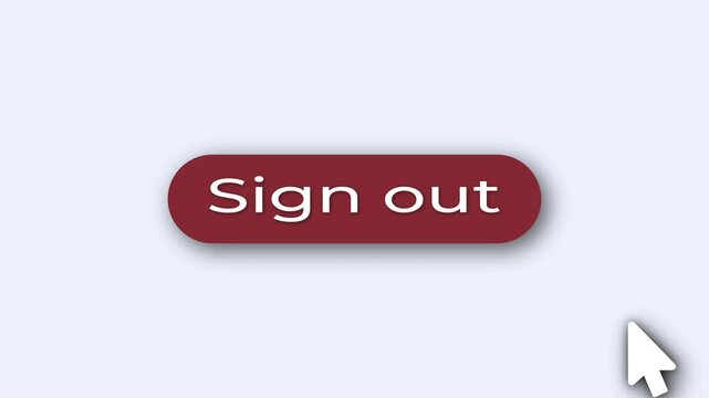 Sign Out Button Click Animation on White Background | Clean Logout UI Button