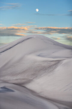 Moonrise over Saujil dunes in Catamarca, Argentina
