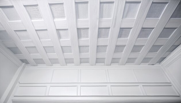 white ceiling tile with grid and textured surface creating clean and bright atmosphere in room