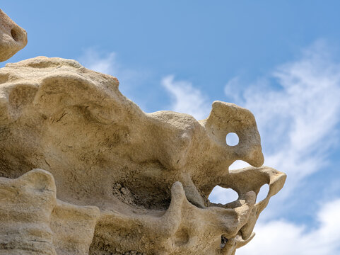 Animal shapes created by sandstone erosion at Fantasy Canyon, Utah, USA