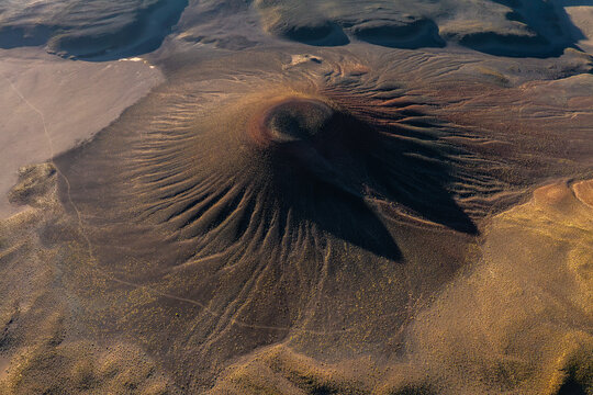 Aerial view of volcanic cone in Puna, Argentina