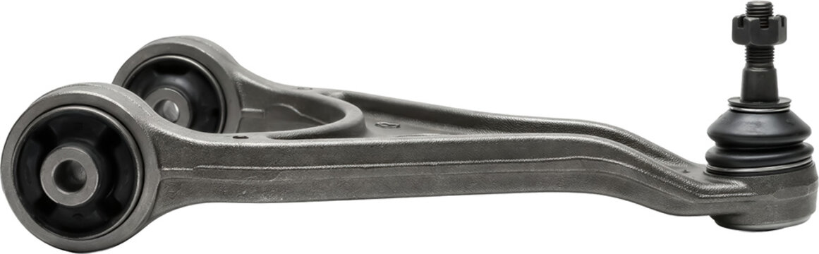 Side view of suspension control arm &ndash; automotive replacement part &ndash; transparent PNG