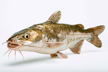 Fototapeta premium Freshwater catfish on white background with clear details